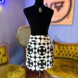 Vintage 90s/Y2K Moda International Geometric Mod Mini Skirt